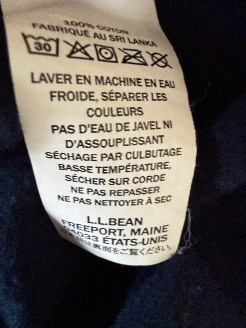 LL BEAN Chamois Slightly Fitted Button Down Shirt Navy Size XL-TALL - Picture 8 of 8